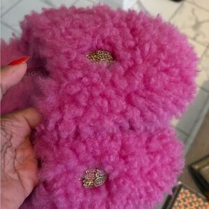Kurt Geiger Pink Fuzzy with  Gold Accents